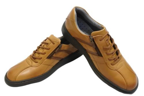 【HONTONIRAKUDA 330 キャメル】ファスナー付きカジュアルウォーキングシューズ